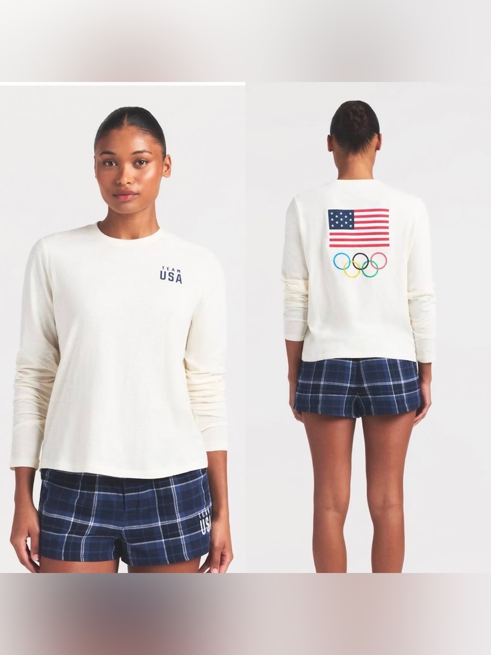 SKIMS OLYMPIC WORN IN JERSEY LONG SLEEVE T-SHIRT STYLE: TP-LST-10221W COLOR: ECR